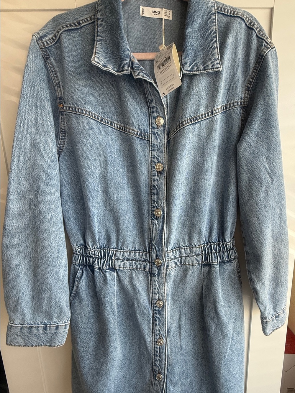 Mango (MNG) - Button Down Denim Mini Dress - XL - NWT